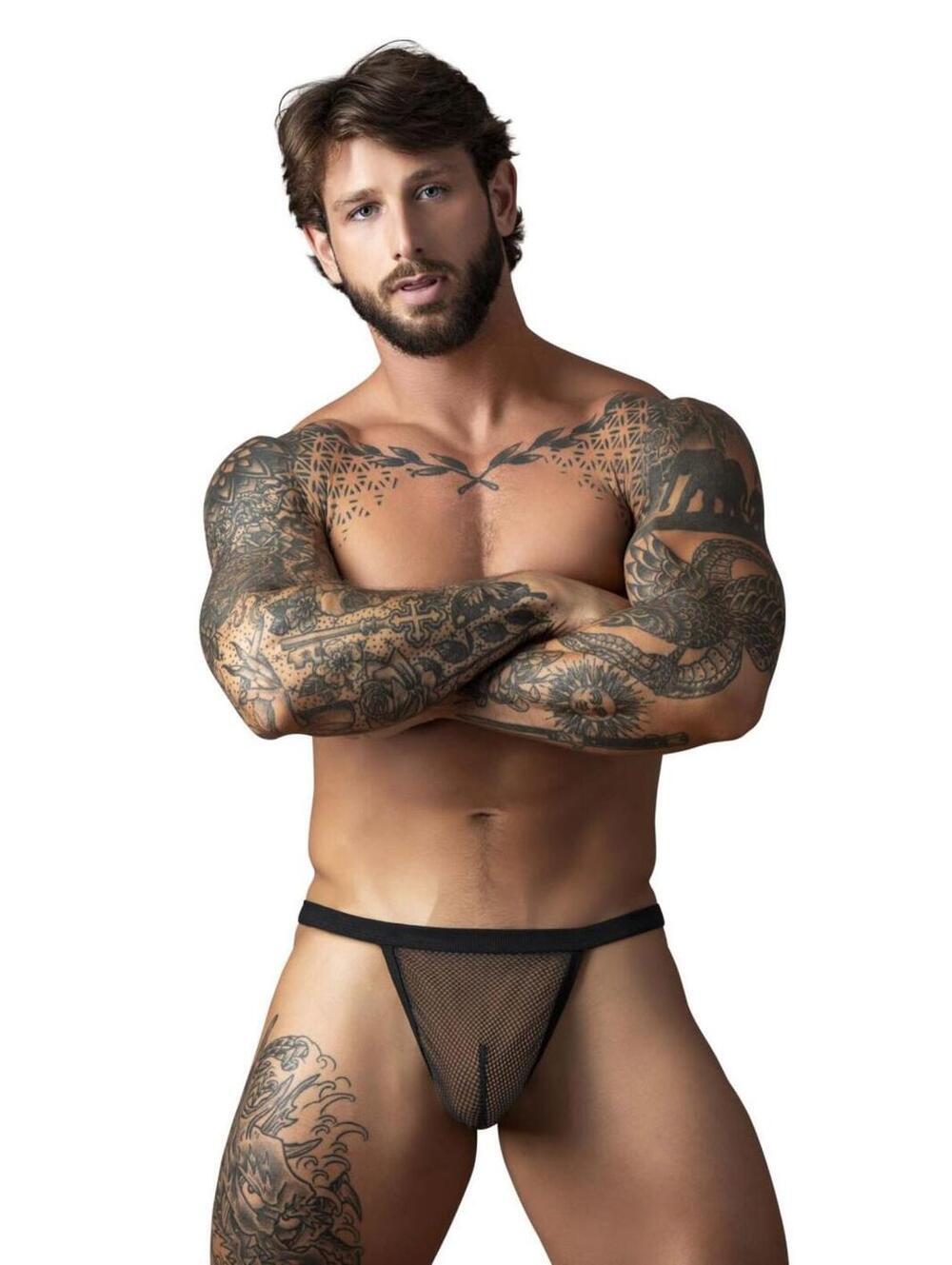 Male Power 449-11C Fishnet 2 G-String Color Black
